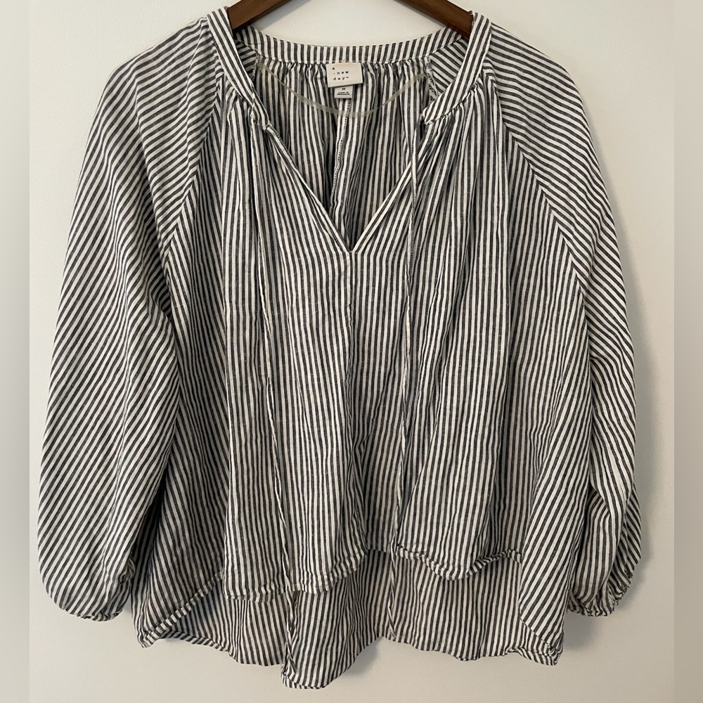 a new day Striped Peasant Top Size M